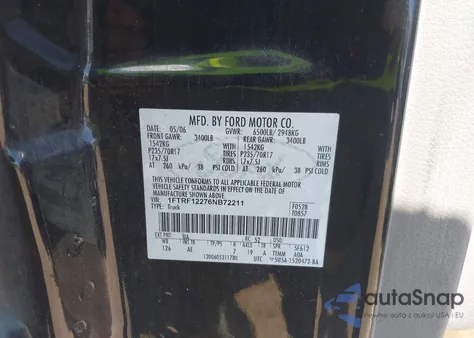 2006 Ford F-150 Stx/Xl/Xlt from USA, damaged, VIN 1FTRF12276NB72211